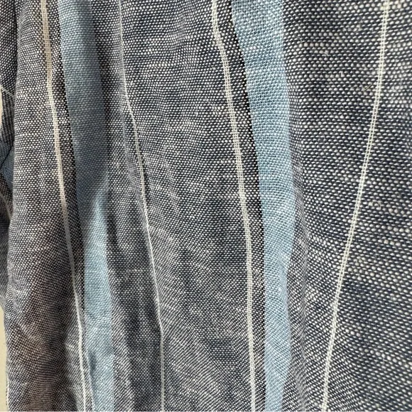 NWT Drew Anthropologie Linen Blue Striped Tank Size Small Fray Raw Hem Zipper - Picture 2 of 10